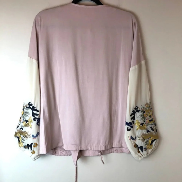 English Rose | Embroidered Sleeve Bomber Jacket - Picture 6 of 6